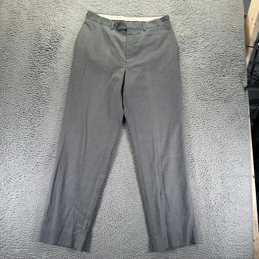 Ralph Lauren Pant Men's 33x32‎ Gray Polyester Dress Straight Leg Preppy Business